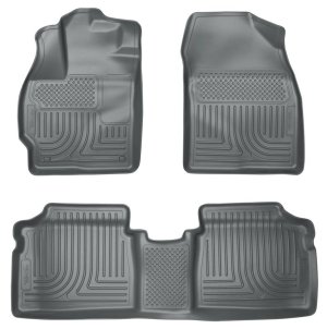 Toyota Prius Floor Liners - Front + Rear - Husky Liners - WeatherBeater - Gray - `10-`12